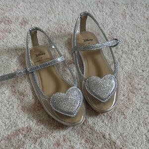 Janie and Jack Silver Heart Glitter Dress Shoes
